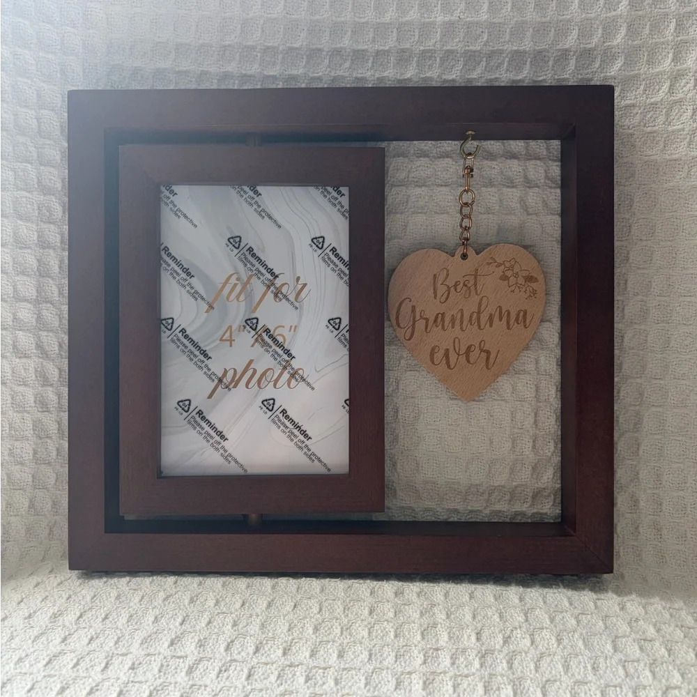 360 Spinning Double Sided Wooden Frame With Wooden Best Grandma Ever Ornament